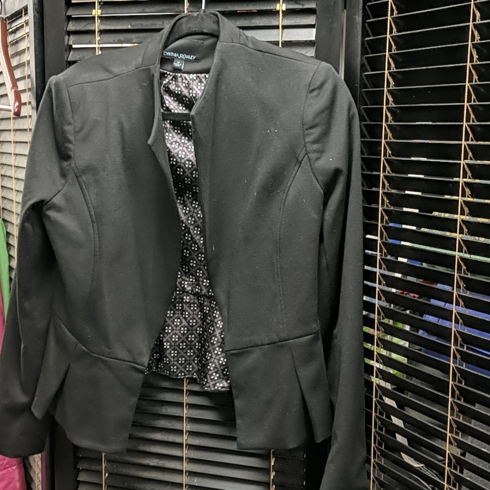 Cynthia Rowley black peplum blazer Medium